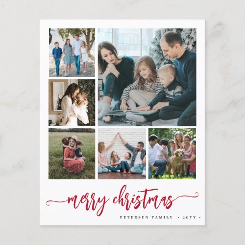 Budget photo Merry Christmas script Holiday Card Flyer