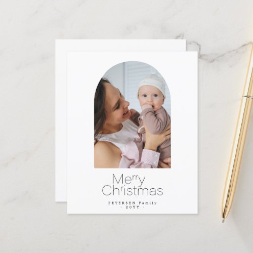 Budget photo minimalist Christmas Holiday Card