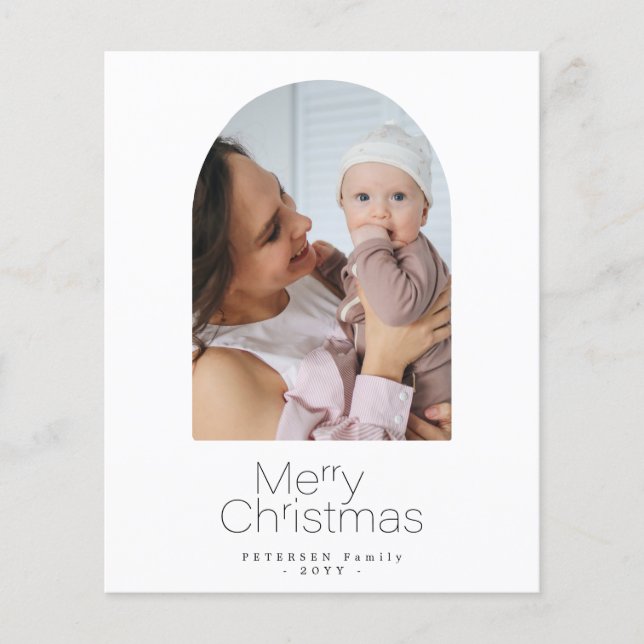 Budget photo minimalist Christmas Holiday Card Flyer (Front)