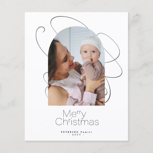 Budget photo minimalist Christmas Holiday Card Flyer