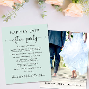 Budget Photo Mint Wedding Reception Invitation