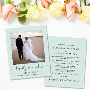 Budget Photo Mint Wedding Reception Invitation