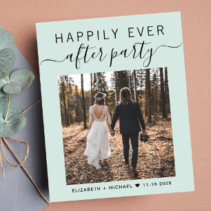 Budget Photo Mint Wedding Reception Invitation