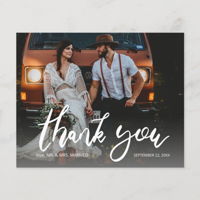 Budget Photo Modern Calligraphy 2 Thank You (Front)