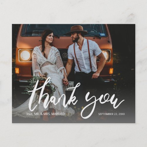 Budget Photo Modern Calligraphy 2 Thank You Flyer