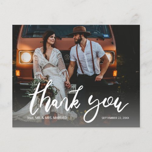 Budget Photo Modern Calligraphy 2 Thank You Flyer