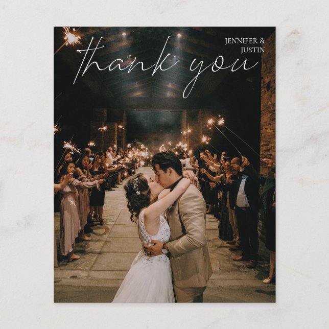 Budget Photo Modern Chic Handwriting Thank You Fly Flyer (Front)
