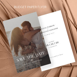 Budget photo modern destination wedding save date flyer