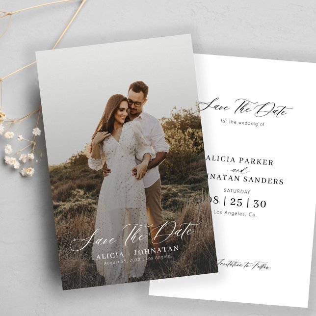 Budget photo modern elegant wedding save the date (Creator Uploaded)