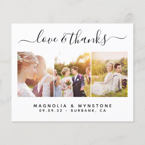 Budget Photo Modern Minimal Wedding Thank You Card