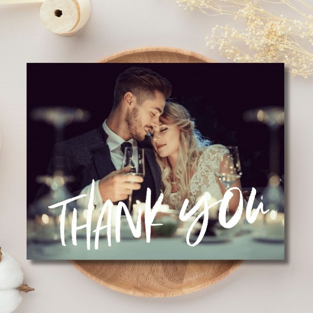 Budget Photo Modern Wedding Thank You Postcard (Budget Photo Modern Wedding Thank You Postcard)