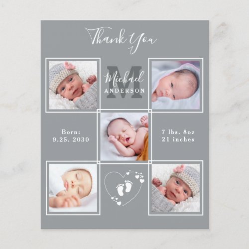 Budget Photo New Baby Thank You Birth Announcement