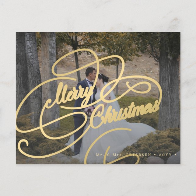 Budget photo newlywed Christmas holiday card Flyer (Front)