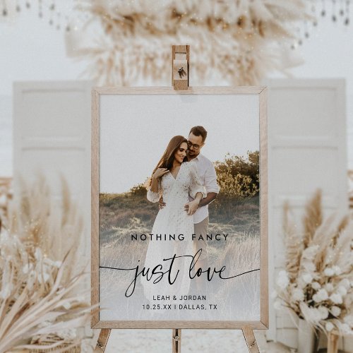 Budget Photo Nothing Fancy Just Love Wedding Poster