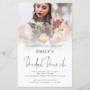 Budget Photo Overlay Brunch Bridal Shower Invite