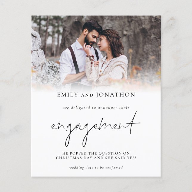 Budget Photo Overlay Engagement Announcement (Front)