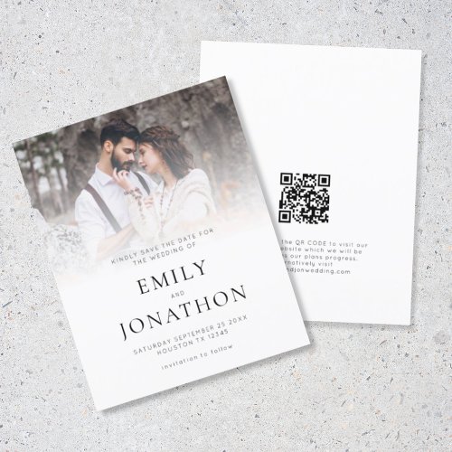 Budget Photo Overlay QR Code Wedding Save The Date