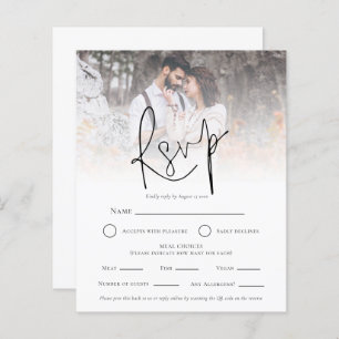 Budget Photo Overlay QR Meal Choices Wedding RSVP