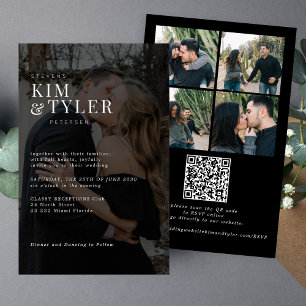 Budget photo overlay QR RSVP wedding Invitation