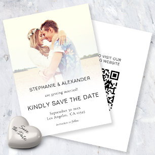 Budget Photo Overlay QR Wedding Save the Date