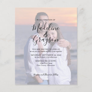 BUDGET Photo Overlay Script Wedding Invitation