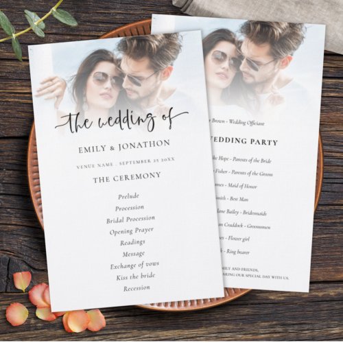 Budget Photo Overlay Script Wedding Program