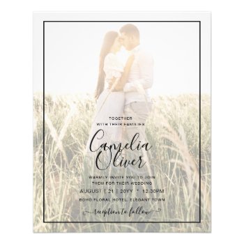 BUDGET Photo Overlay Sea Glass Sage Wedding Invite Flyer