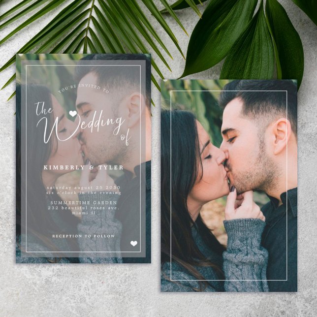 Budget photo overlay simple wedding invitation (Creator Uploaded)