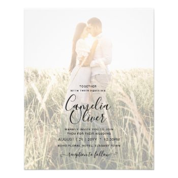 BUDGET Photo Overlay Terracotta Wedding Invite  Flyer