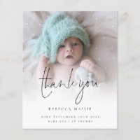 Budget Photo Overlay Thank You Birth Announcement