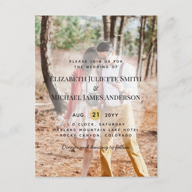 Budget Photo Overlay Wedding Invitations (Front)