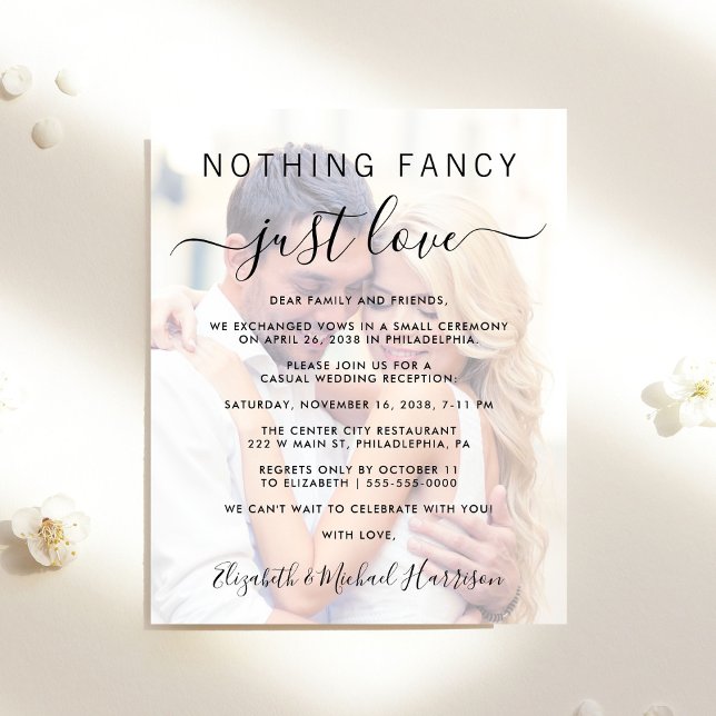 Budget Photo Overlay Wedding Reception Invitation (An affordable invitation without compromising on quality or design)