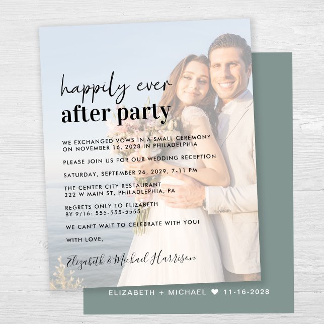 Budget Photo Overlay Wedding Reception Invitation (Creator Uploaded)
