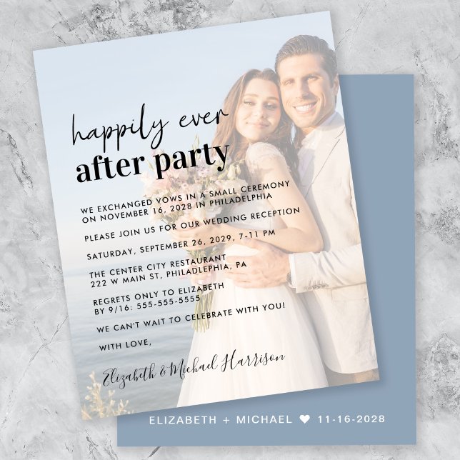 Budget Photo Overlay Wedding Reception Invitation (Creator Uploaded)