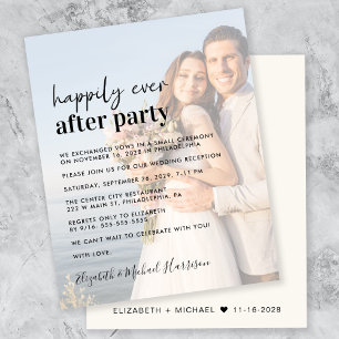Budget Photo Overlay Wedding Reception Invitation