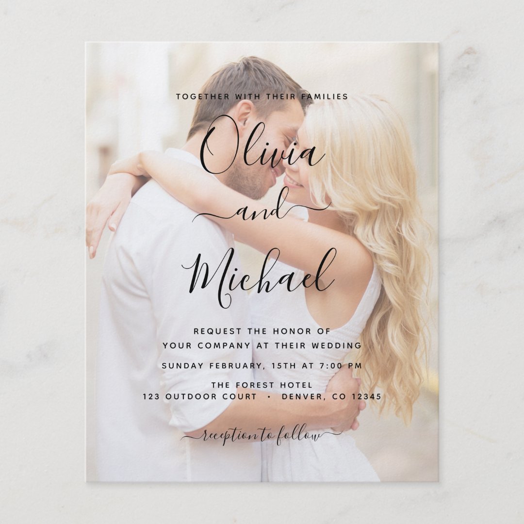 Budget Photo Picture Wedding Invitations Flyer Zazzle
