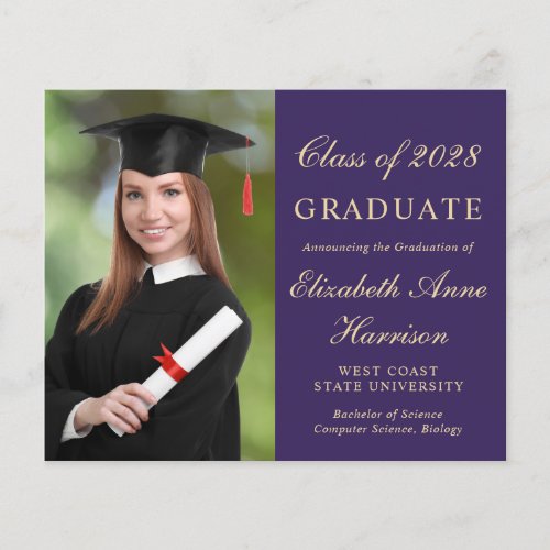 Budget Photo Purple Graduation Party Invitation