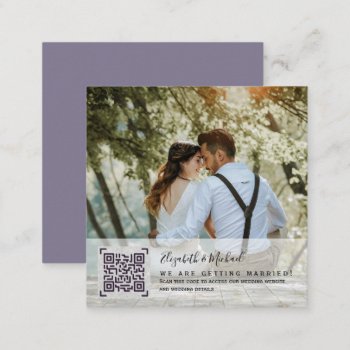 Budget PHOTO QR Code Wedding Details Website RSVP Enclosure Card