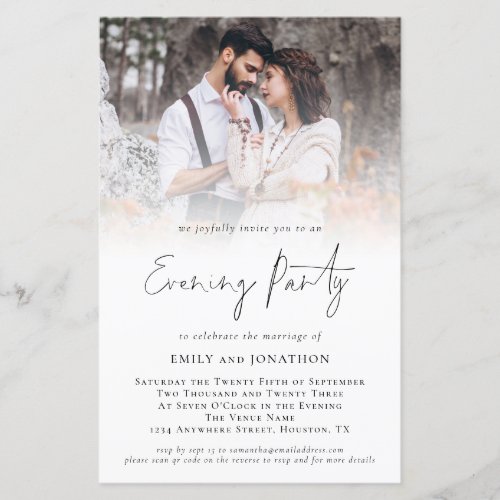 Budget Photo QR Code Wedding Evening Party Invite