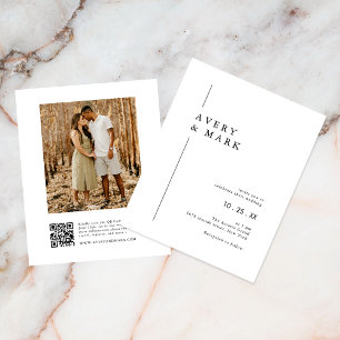 Budget Photo QR Code Wedding Invitation Flyer