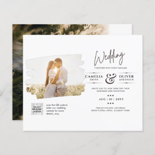 BUDGET PHOTO QR CODE Wedding Invite RSVP Details