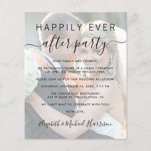 Budget Photo QR Code Wedding Reception Invitation Flyer