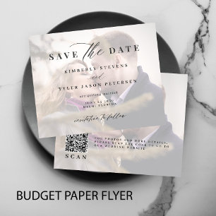 Budget photo QR CODE wedding save the date Flyer