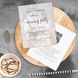 Budget Photo QR Wedding Evening Party Invitation