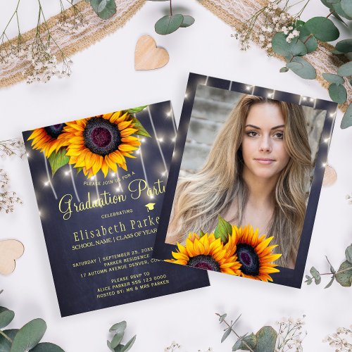 Budget PHOTO rustic graduation party Invitation