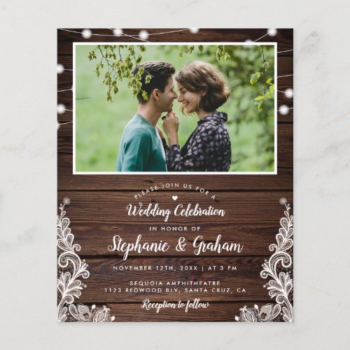 Budget Photo Rustic String Lights  Lace Wedding