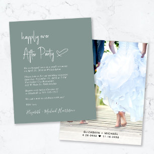 Budget Photo Sage Green Wedding Reception Invite