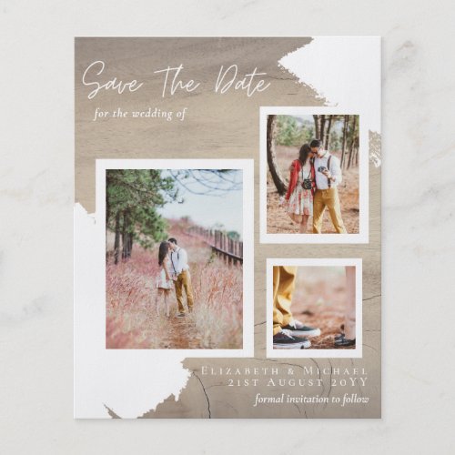 BUDGET PHOTO SAVE DATE Engaged Announcement THIN F Flyer