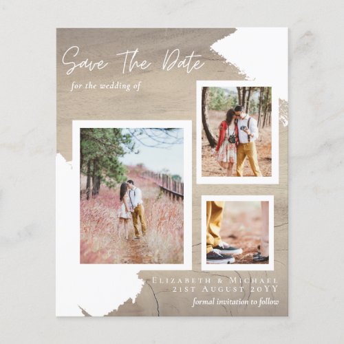 BUDGET PHOTO SAVE DATE Engaged Announcement THIN F Flyer
