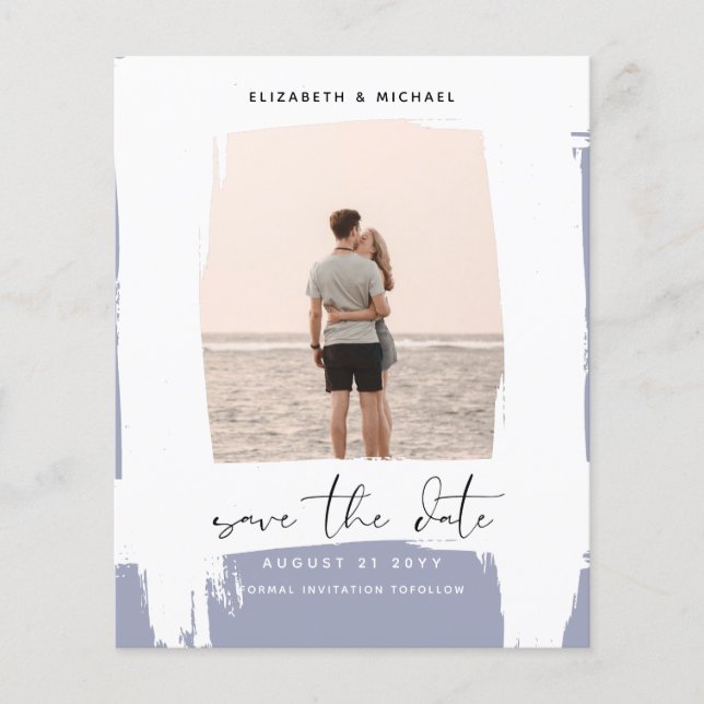 BUDGET Photo Save Date Minimalist Simple Plain (Front)